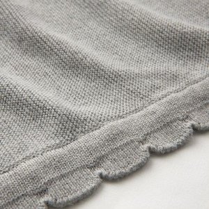 LEN, Одеяло, вязаное/ серое, 70x90 см
