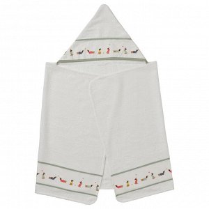 IKEA DRÖMSLOTT, Детское полотенце с капюшоном, рисунок щенка /белое, 60x125 см