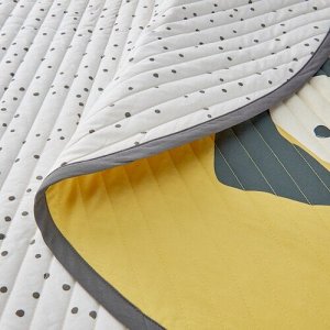 IKEA DRÖMSLOTT, Стеганое одеяло с рисунком щенка в горошек /желто-белый, 105 см