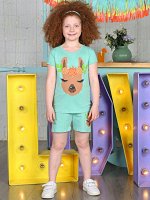 Комплект для девочек Baby Style МД 005 футболка и шорты. 100%Хлопок. пр. Узбекистан.