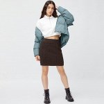 GU - мини-юбка с фактурной вязкой - 39 DARK BROWN