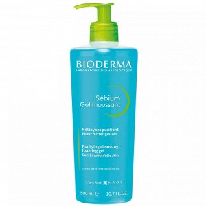 Биодерма Набор для очищения жирной кожи: гель, 500 мл + лосьон, 200 мл (Bioderma, Sebium)