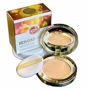 Enough Пудра компактная для лица с золотом (№13Light Beige, Светлый бежевый) Two-Way Cake Rich Gold SPF50+/PA+++, 11гр+11гр