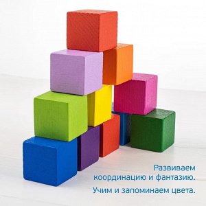 Кубики "Цветные" 12 шт