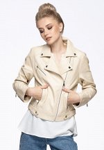 ANNA KORF Женская кожаная куртка из premium eco-кожи, цвет светло-бежевый