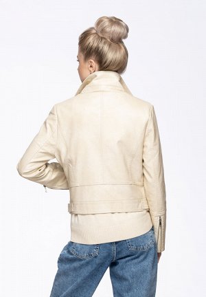 ANNA KORF Женская куртка из премиум eco кожи, цвет слоновая кость