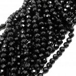 Бусины Шпинели искусственной 4 мм черные, нитка 36 см. Цена за нить.