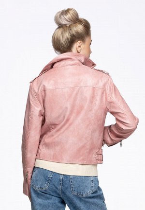 ANNA KORF Женская куртка из премиум eco кожи, цвет розовый жемчуг