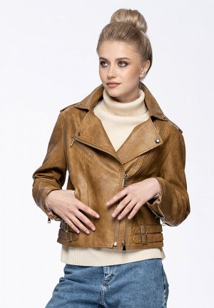 ANNA KORF Женская куртка из премиум eco кожи, цвет рыже-коричневый