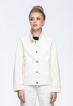 ANNA KORF Женская кожаная куртка-рубашка из premium eco кожи, цвет молочный