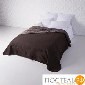 Одеяло - покрывало Sleep iX (иск.мех + одн.ткань) 200x220 Ткань: Коричневый, Мех: Серо-Коричневый