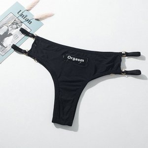 Трусы женские, стринги, с принтом,  с надписью "Orgasm"