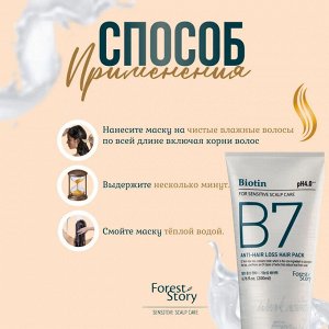 Forest Story. B7 Маска против выпадения волос с биотином, B7 Anti-Hair Loss Hair Pack 200 мл.