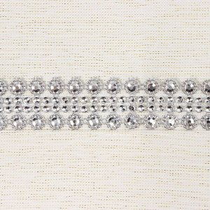 Дорожка Этель со стразами, 118 х 60 ±5 см, цвет молочный, п/э