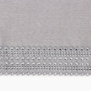Дорожка на стол Этель со стразами, 50x100 ±5 см, серая, п/э