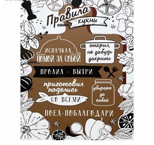 Картина на холсте "Правила нашей кухни - тезисы 2" 38х48 см