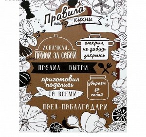 Картина на холсте "Правила нашей кухни - тезисы 2" 38х48 см