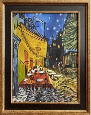 Копия картины маслом "Ночная терраса кафе в Арле" Ван Гог 38x48