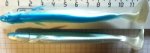 Приманка силиконовая Tapole, светонакопительная.  Замечательно подходит для ловлина терпуга. Цвет: белый с голубым. Длина: 11,5