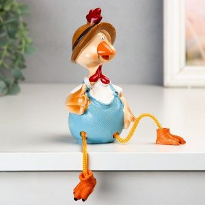 Фигурка полистоун «Курочка в косыночке. Петушок в шляпке», длинные ножки, 21.5x10.5x8.5 см, МИКС