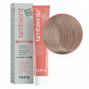TEFIA Ambient 10.810 Перманентная крем-краска для волос / Экстра светлый блондин коричнево-пепельный для седых волос, 60 мл