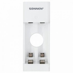 Зарядное устройство с аккумуляторами 2 шт. AAA (HR03), 1000 mAh, SONNEN BC2, в блистере, 455004