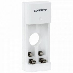 Зарядное устройство с аккумуляторами 2 шт. AAA (HR03), 1000 mAh, SONNEN BC2, в блистере, 455004