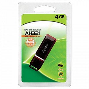 Флэш-диск 4GB APACER Handy Steno AH321 USB 2.0, карминно-кра