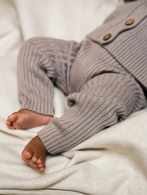 Штаны вязаные детские Amarobaby Pure Love Comfy, коричневый, размер 80