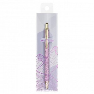 Ручка шариковая автоматическая MESHU ""Pink shimmer"" синяя, 1,0мм