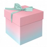 Коробка складная подарочная MESHU &quot;&quot;Duotone. Mint-Pink gradient&quot;&quot;, (15*15*15см), с лентой