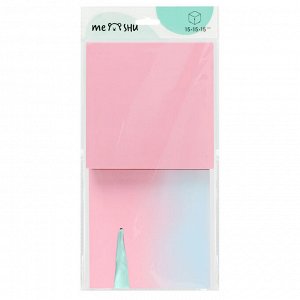 Коробка складная подарочная MESHU ""Duotone. Mint-Pink gradient"", (15*15*15см), с лентой