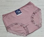 Трусы женские с кружевом какао 8835
