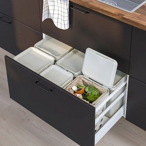 HLLBAR, мусорное ведро с крышкой для органических отходов, светло-серое, 10 л,