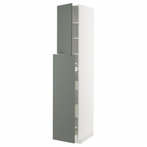 METOD / MAXIMERA, hc с функцией управления 4drw/1dr/2shlv, белый/серо-зеленый Bodarp, 40x60x220 см