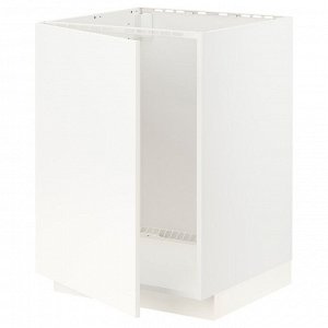 МЕТОД, базовый шкафчик для раковины, белый/Veddinge white, 60x60x80 см