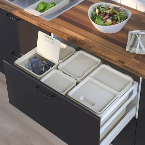 HLLBAR, мусорное ведро с крышкой, светло-серое, 22 л,