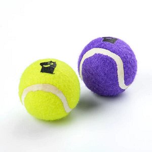 Игрушка Mr.Kranch для собак Теннисный мяч средний 6,3 см набор 2 шт. желтый/фиолетовый