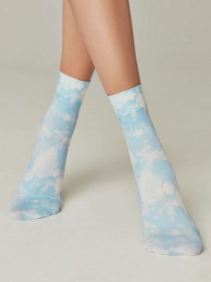 Носки женские плотные с рисунком «Blue mood»