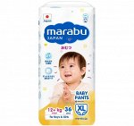 Подгузники-трусики MIOKI (Marabu) размер XL, 12+ кг, 36 шт.