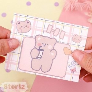 Конверт-открытка "Bear" №03, розовый