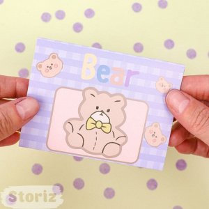 Конверт-открытка "Bear" №01, синий