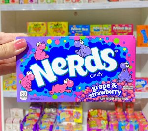 Разноцветное кисло-сладкое драже Nerds Strawberry-grape /Нердс со вкусом клубника-виноград 142 гр