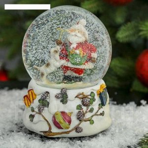 Снежный стеклянный шар "Дед Мороз ", раб. от механ. завода