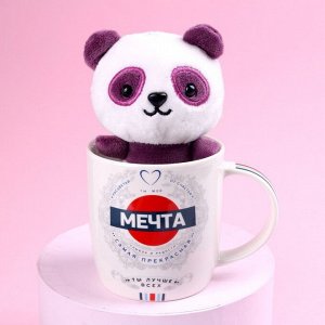 Milo toys Набор «Мечта», мягкая игрушка в кружке, панда, цвета МИКС