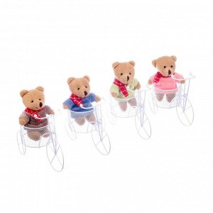 Мягкая игрушка «Мишка на велосипеде», медведь, цвета МИКС