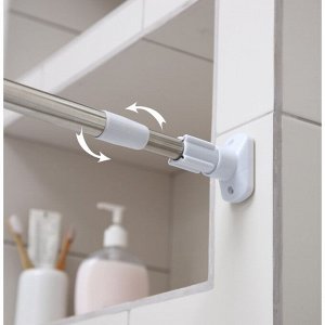 Карниз для ванной Доляна, телескопический, d=3.5 см, 90-160 см, усиленный, серый