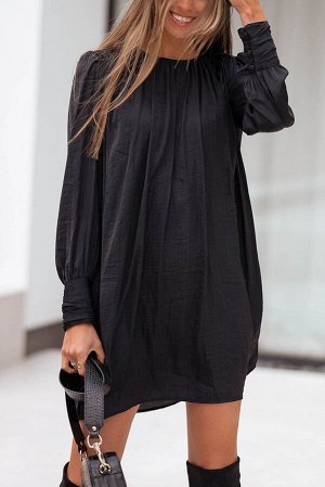 Черное платье мини прямого кроя из текстурированной ткани