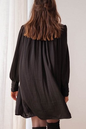 Черное платье мини прямого кроя из текстурированной ткани