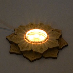 Подставка с подсветкой для шара, деревянная, 104*104мм
